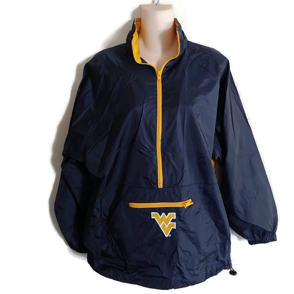 West Virginia Mountaineers Pullover Windbreaker Jacket Size Kids Large 14/16 - Picture 1 of 8